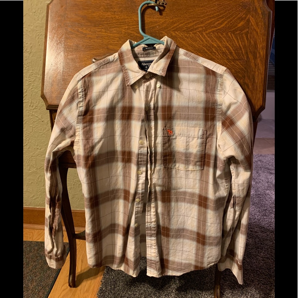 Abercrombie plaid button down - medium